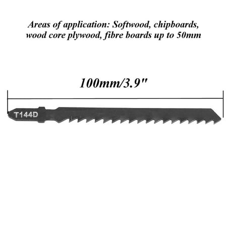 25Pcs T144D Hard Wood Curve Cut Jigsaw Sabre Saw Blade Serrate Stainless Blac